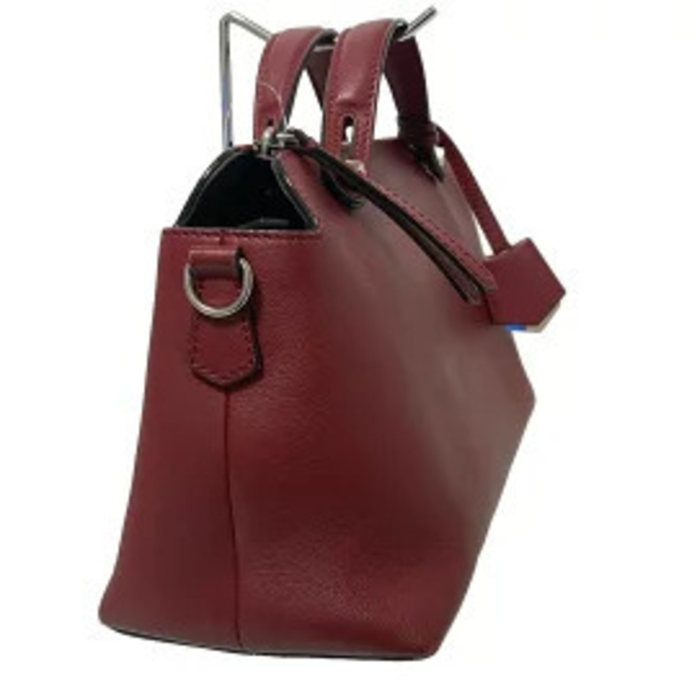 Fendi By The Way Leather Shoulder Bag Handbag Bordeaux Purple Leather